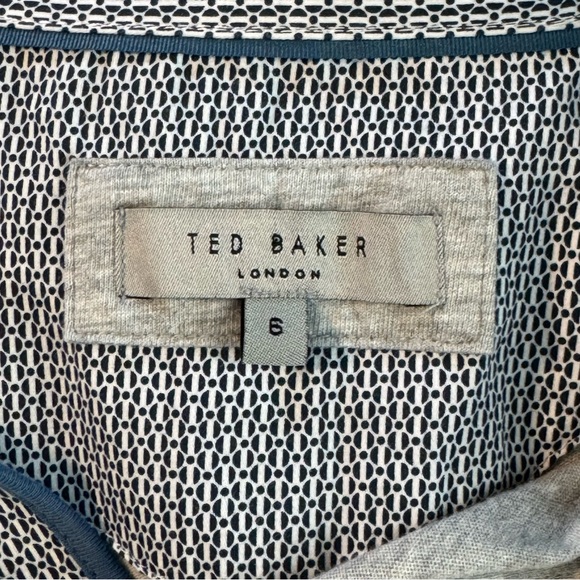 Men’s Ted Baker Size 6 (US XXL) Gray Short Sleeve Polo w Button Pocket - Picture 8 of 9